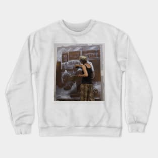 A work in progress - Artist at work - Australian Artist Avril Thomas Crewneck Sweatshirt